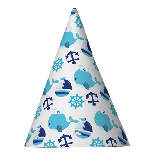 Chapeaux De Fètes Motif De Baleines, Beaux Baleines, Baleines Bleues (Droite)