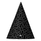 Chapeaux De Fètes Motif de bloc linéaire noir et blanc - noir (Gauche)