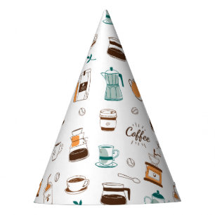 Chapeaux De Fètes Motif de café et de café tiré à la main