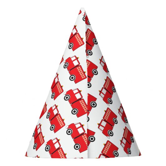 Chapeaux De Fètes Motif de camion-feu rouge (Dos)
