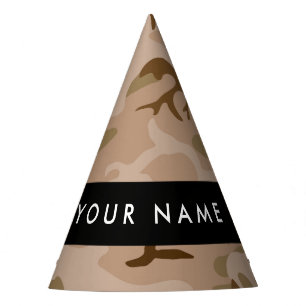 Chapeaux De Fètes Motif de camouflage du désert, Votre nom, Personna