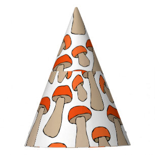 Chapeaux De Fètes Motif de champignons d'Aspen rouge orange