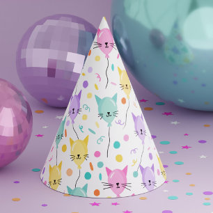 Chapeaux De Fètes Motif de chat Kitty Chat rose mignon Anniversaire