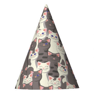 Chapeaux De Fètes Motif de chats blancs et gris