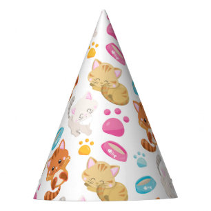 Chapeaux De Fètes Motif De Chats, Chats Mignons, Kitty, Chatons, Paw