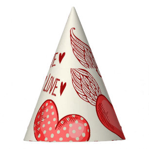 Chapeaux De Fètes Motif de coeur pour la Saint-Valentin