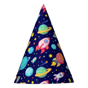 Chapeaux De Fètes Motif de dessin animé spatial coloré
