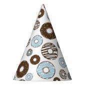 Chapeaux De Fètes Motif De Donuts, Donuts Bleus, Donuts Brown (Gauche)