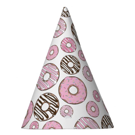 Chapeaux De Fètes Motif De Donuts, Donuts Roses, Donuts Blancs (Droite)