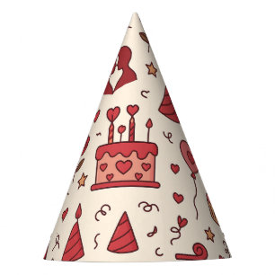 Chapeaux De Fètes Motif de doodle pour célébration romantique