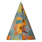 Chapeaux De Fètes Motif de fleurs à main colorée (Dos)