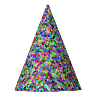 Chapeaux De Fètes Motif de fond de carrés de pixels colorés