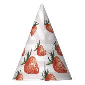 Chapeaux De Fètes Motif de fraises d'aquarelle (Dos)