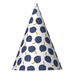 Chapeaux De Fètes Motif de fruits de la bombe Abstraite bleue marine