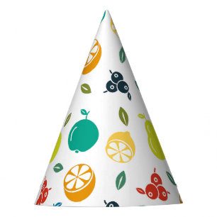 Chapeaux De Fètes Motif de fruits, Plum, Orange, Citron, Poire, Pomm
