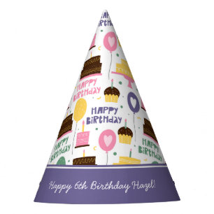 Chapeaux De Fètes Motif de gâteau coloré Joyeux anniversaire avec no