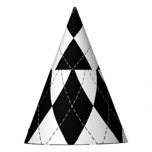 Chapeaux De Fètes Motif de Jacquard géométrique noir blanc