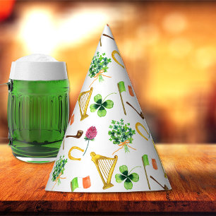 Chapeaux De Fètes Motif de la Fête de la Harpe celtique St. Patrick