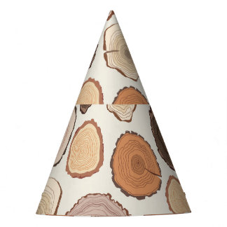 Chapeaux De Fètes Motif de la forêt des anneaux d'arbre