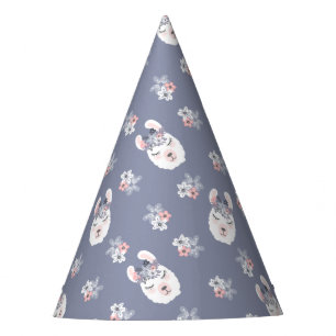 Chapeaux De Fètes Motif de lamas et de fleurs