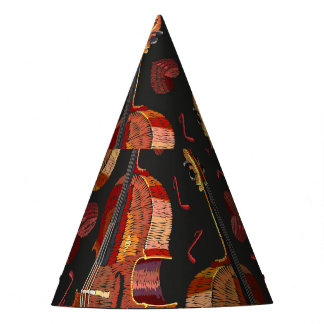 Chapeaux De Fètes Motif de musique violon Red Heart