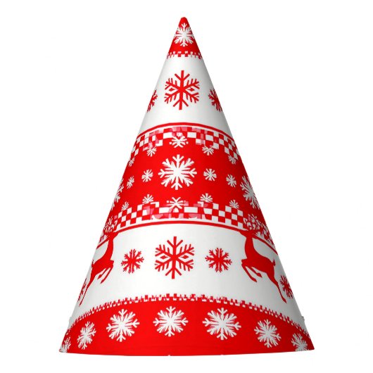 Chapeaux De Fètes Motif de Noël avec rennes et flocons de neige (Devant)