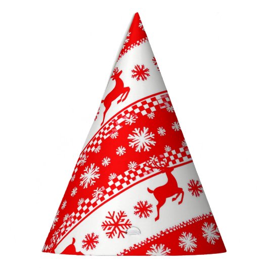 Chapeaux De Fètes Motif de Noël avec rennes et flocons de neige (Gauche)