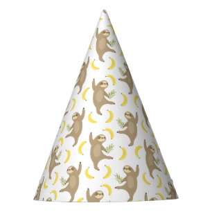 Chapeaux De Fètes Motif de paresses et de bananes
