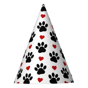 Chapeaux De Fètes Motif De Pâtes, Pâtes De Chien, Pâtes Noires, Coeu