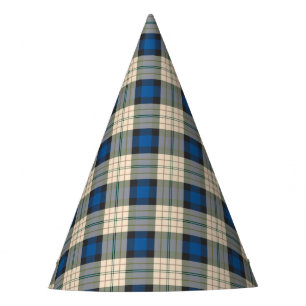 Chapeaux De Fètes Motif de plaids de tartan - beige bleu