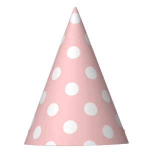 Chapeaux De Fètes Motif de point rose et blanc de polka