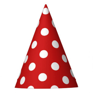 Chapeaux De Fètes Motif de point rouge et blanc de polka