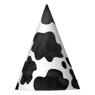 Chapeaux De Fètes Motif de points de vache Poster de animal noir et