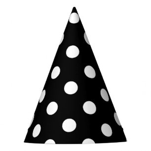 Chapeaux De Fètes Motif de pois noir et blanc