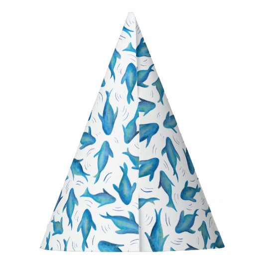 Chapeaux De Fètes Motif de requin bleu (Dos)