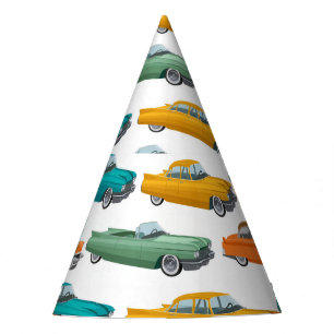 Chapeaux De Fètes Motif de style Retro Car Fifties