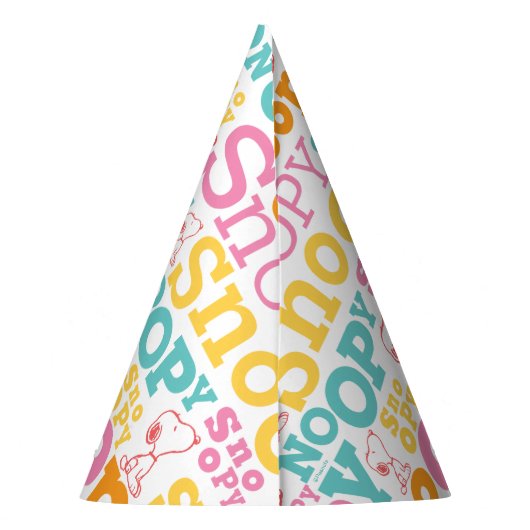 Chapeaux De Fètes Motif de texte Snoopy Pastel (Dos)