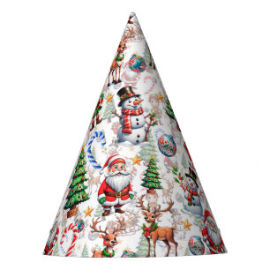 Chapeaux De Fètes Motif décoratif de Noël sur fond blanc