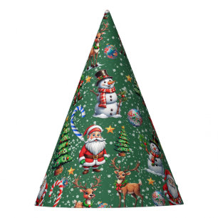 Chapeaux De Fètes Motif décoratif de Noël sur fond vert