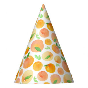 Chapeaux De Fètes Motif des pêches de l'aquarelle de printemps