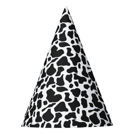 Chapeaux De Fètes Motif des points de vache de ferme noir et blanc (Devant)