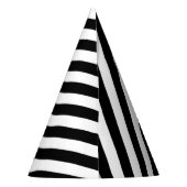 Chapeaux De Fètes Motif diagonal noir et blanc de rayures (Dos)