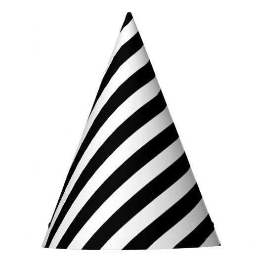 Chapeaux De Fètes Motif diagonal noir et blanc de rayures (Devant)