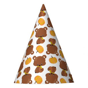 Chapeaux De Fètes Motif D'Ours, Ours Mignons, Automne, Citrouille