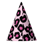 Chapeaux De Fètes Motif Empreinte de léopard rose et noir  (Dos)