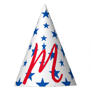 Chapeaux De Fètes Motif Étoile Personnalisable Bleu Et Blanc
