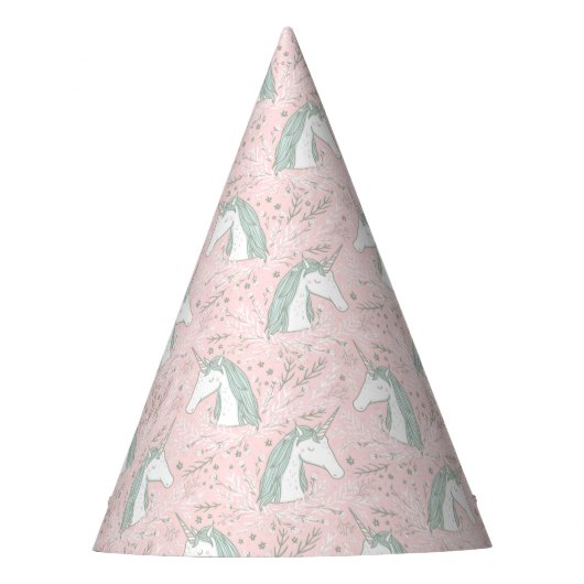 Chapeaux De Fètes Motif floral doux de licorne (Devant)