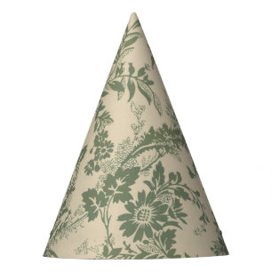 Chapeaux De Fètes Motif floral vert vibrant vintage