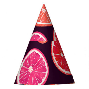 Chapeaux De Fètes Motif foncé Citrus peint à la main