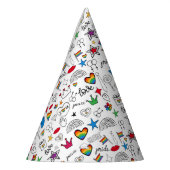 Chapeaux De Fètes Motif Gay pride Doodle (Gauche)